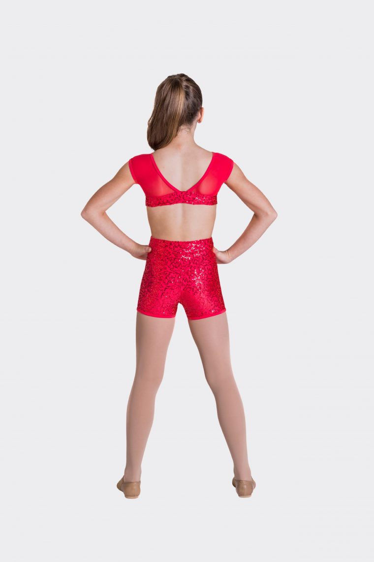 sequin biketard red