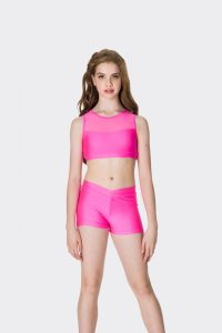 mesh crop top hot pink