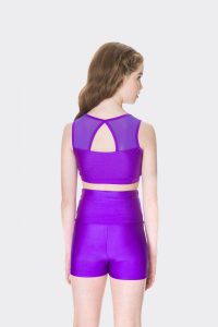 mesh crop top purple