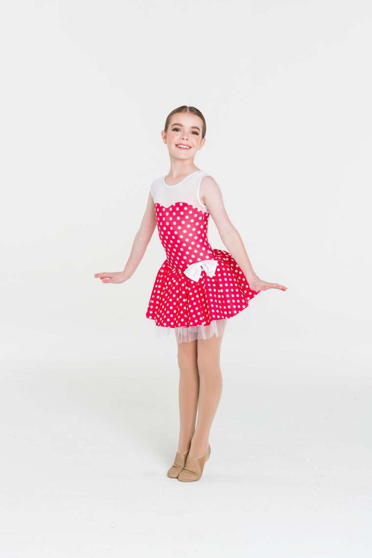 polka dot princess dress red