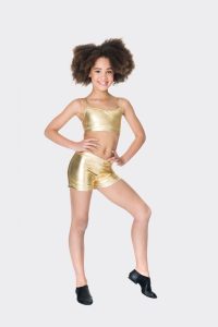 Nylon hot shorts Metallic gold