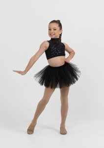 tutu skirt in black with sequin crop