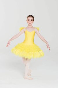 feather frills tutu yellow