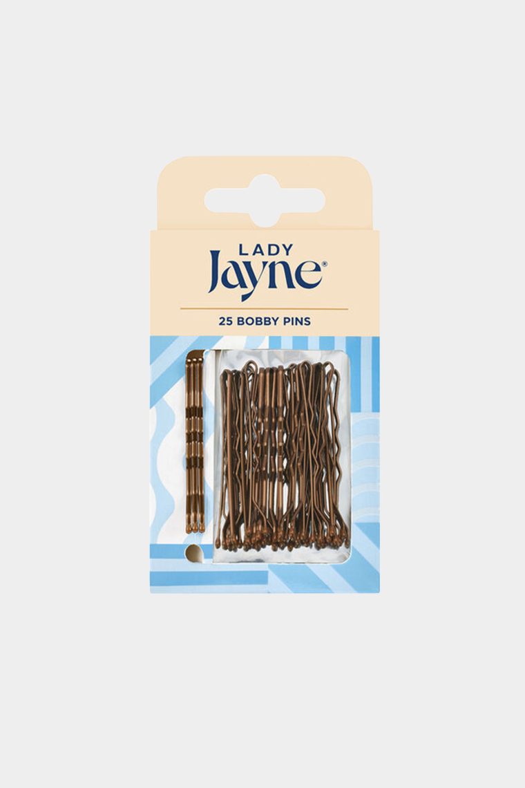 lady jayne bobby pins 25 pack brown