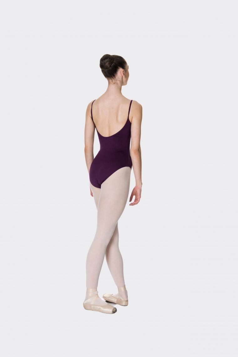 camisole strap leotard plum