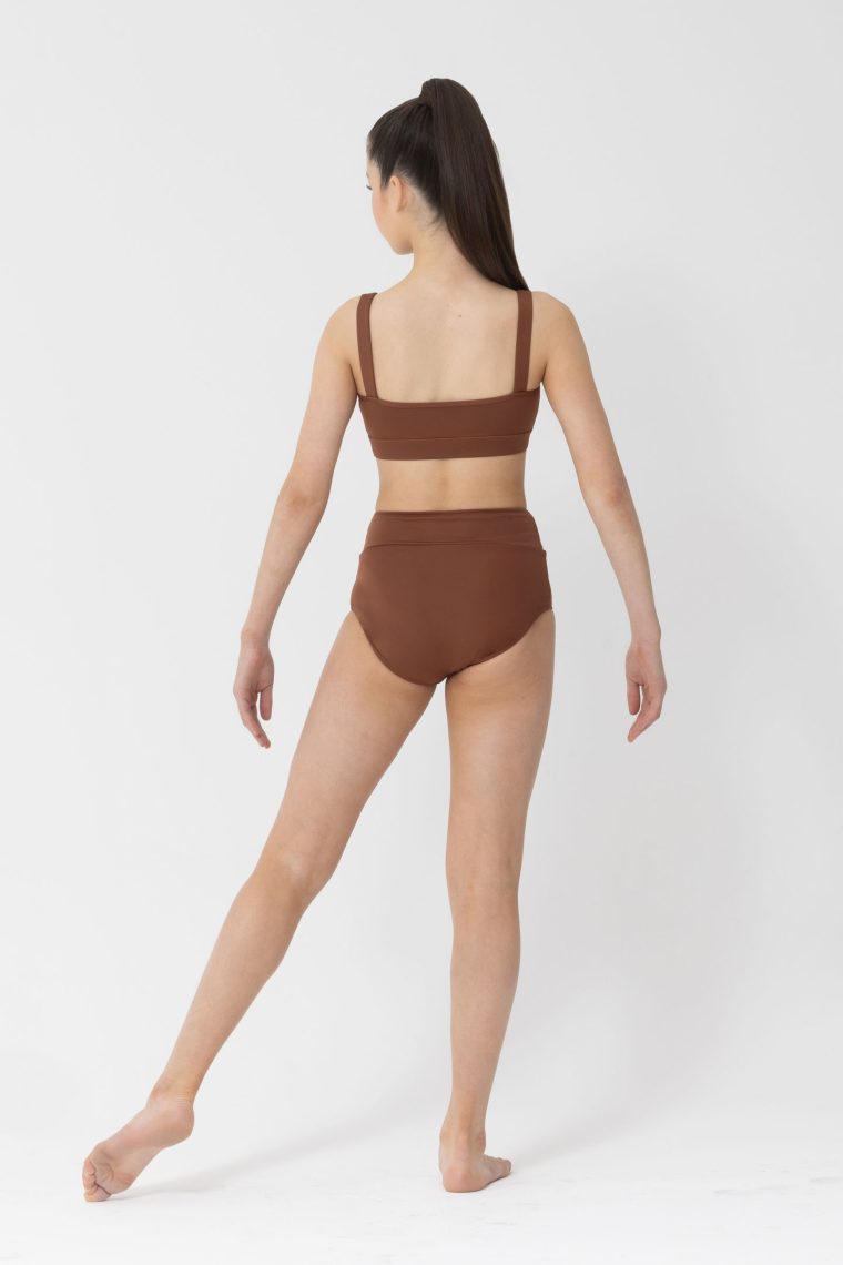 performance crop mocha brown