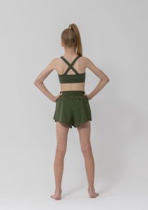 eco crop and shorts khaki green