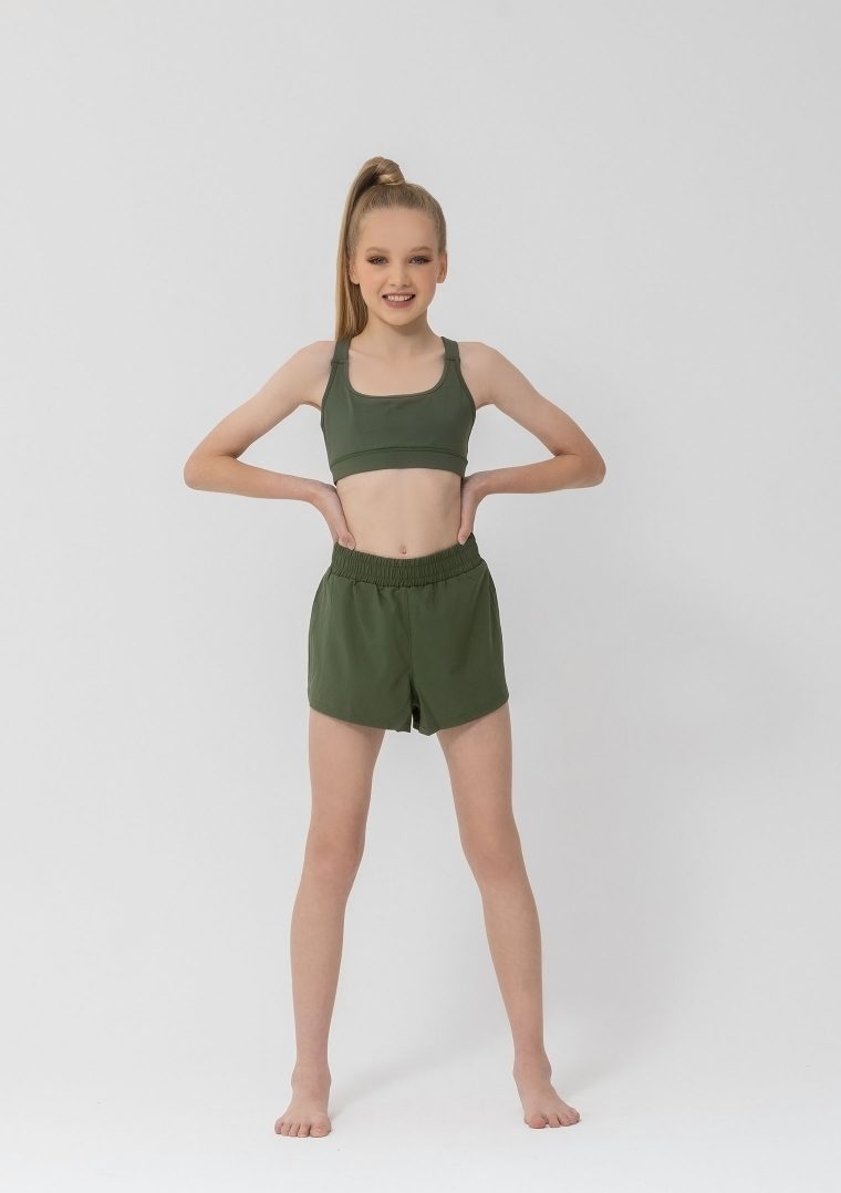 eco crop shorts khaki