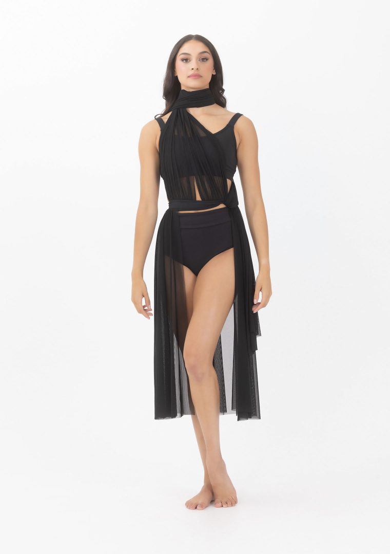 convertible mesh overdress black