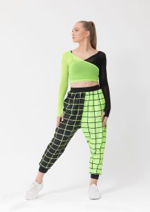 eden single sleeve mesh crop neon green