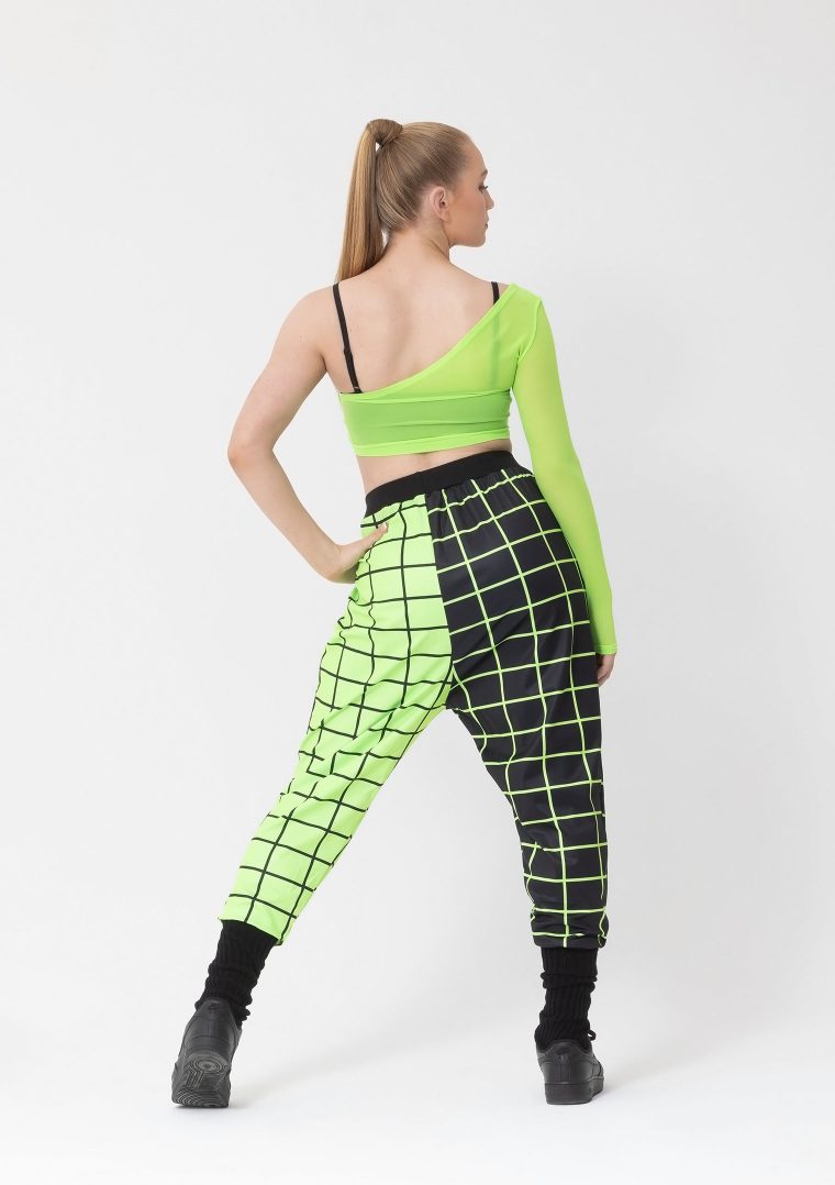 eden single sleeve mesh crop neon green