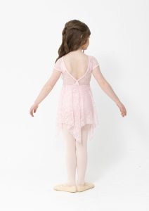 candice dress in pale pink with beautiful lace pattern lyrical costume